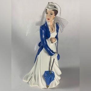 2003 Hallmark Ornament Gone With The Wind Scarlett O'Hara Porcelain. Blue Dress